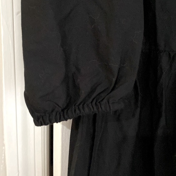 Gap Black Long Sleeve Shift Dress. Buttons to Waist. Cotton & Eyelet Bottom EC - Picture 11 of 11